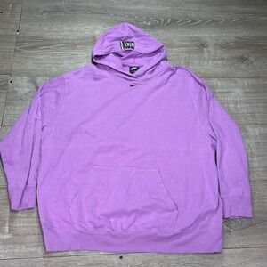 Nike Hoodie Mens 2XL Purple Pullover Sweatshirt Swoosh Kangaroo Center Swoosh